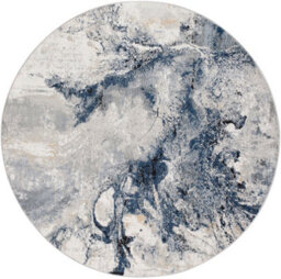 Livabliss Round Jolie-Abstract Blue Grey Beige Black Modern Marble Living Dining Bedroom Rug 200 X 200 Cm Easy Care, Non Shedding - thumbnail 1