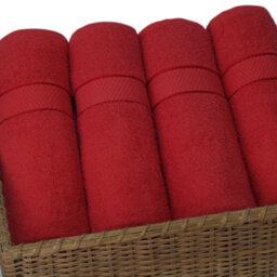 Casabella Towels Luxury 4 Pack Bath Sheets 100% Cotton Super Soft Quick Dry Highly Absorbent Bathroom Towels Red - thumbnail 3