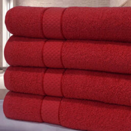 Casabella Towels Luxury 4 Pack Bath Sheets 100% Cotton Super Soft Quick Dry Highly Absorbent Bathroom Towels Red - thumbnail 6
