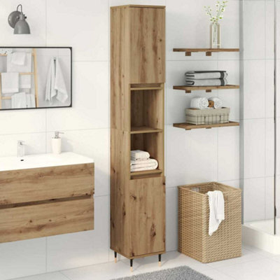 Walplus Bathroom Cabinet Artisan Oak 30X30X190 Cm Engineered Wood - image 1