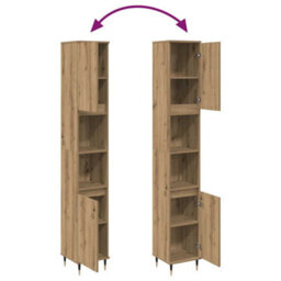 Walplus Bathroom Cabinet Artisan Oak 30X30X190 Cm Engineered Wood - thumbnail 8