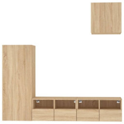 Berkfield Versatile 4 Piece Tv Wall Units Sonoma Oak Engineered Wood - thumbnail 5