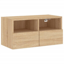Berkfield Versatile 4 Piece Tv Wall Units Sonoma Oak Engineered Wood - thumbnail 7