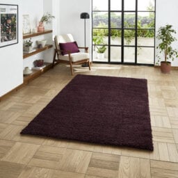 Purple Plain Shaggy 45mm Thick Rug, Stain-Resistant Modern Rug For Bedroom, Dining Room, & Living Room-160Cm X 230Cm - thumbnail 2