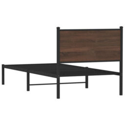 Berkfield Metal Bed Frame Without Mattress Brown Oak 75X190 Cm Small Single - thumbnail 7