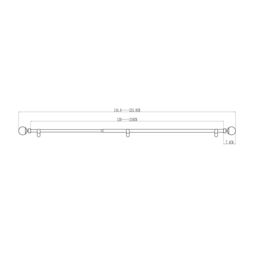 GoodHome Athens Satin Grey Nickel Effect Extendable Ball Double Curtain Pole Set Set, (L)1200mm-2100mm (Dia)19mm - thumbnail 6