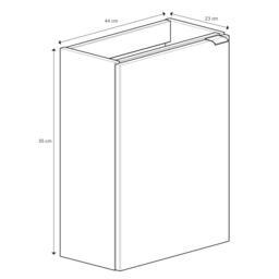 GoodHome Imandra Gloss Grey Single Wall-Mounted Bathroom Cloakroom Unit (H) 550mm (W) 436mm - thumbnail 7