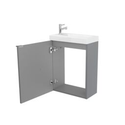 GoodHome Imandra Gloss Grey Single Wall-Mounted Bathroom Cloakroom Unit (H) 550mm (W) 436mm - thumbnail 2