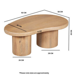 Buttercup Farm Austin Coffee Table - Solid Wood - L58 X W92 X H35 Cm - Brown - thumbnail 5