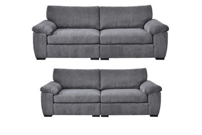 BlissFurniture Ltd Amalfi 3+2 Seater Split Sofa Soft Fabric In Grey - image 1