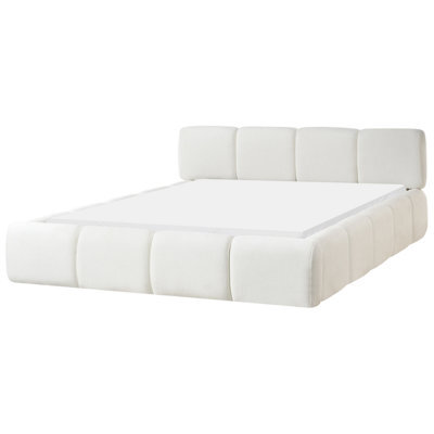 Beliani Bed Fabric Orville 160 X 200 Cm (Eu King Size) Off-White - image 1