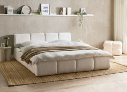 Beliani Bed Fabric Orville 160 X 200 Cm (Eu King Size) Off-White - thumbnail 2