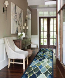 "Bravich Hard Wearing Non-Slip Kitchen Runner Mat - Blue Anejo - 2'2""x5'ft (66X152Cm)" - thumbnail 4