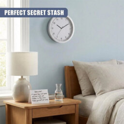 Sliver Wall Clock Hidden Safe Secret Compartment Box - thumbnail 3