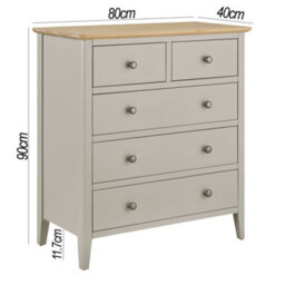 Statement Furniture Pembroke 2 Over 3 Chest Of Drawers - Harbour Stone - thumbnail 4