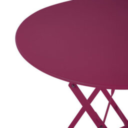 Wyld And Coco Burgundy Red Metal Folding Slatted Back 3 Piece Bistro Set - Compact Outdoor Table And 2 Folding Chairs - thumbnail 9