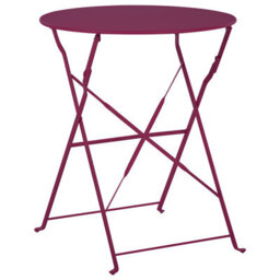 Wyld And Coco Burgundy Red Metal Folding Slatted Back 3 Piece Bistro Set - Compact Outdoor Table And 2 Folding Chairs - thumbnail 6