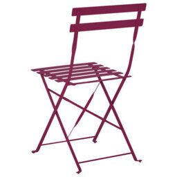 Wyld And Coco Burgundy Red Metal Folding Slatted Back 3 Piece Bistro Set - Compact Outdoor Table And 2 Folding Chairs - thumbnail 5