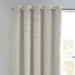 furn. Elisa Ecru Slub Lined Eyelet Curtains (W)117Cm (L)137Cm, Pair - thumbnail 2