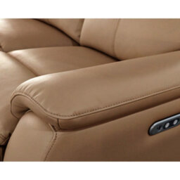 Aspire Kingsmere 3 + 2 + 1 Power Recliner Sofa Suite In Real Leather, Tan - thumbnail 5