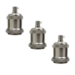 Vintage Industrial E27 Lamp Holder Retro Metal Edison Bulb Socket Ip20, Hard Wired For Diy Pendant Wall Lights - thumbnail 1