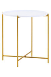 Orsina White Top Side Table, Contrasting Materials Of Side Tables By Couch, Versatile And Easy To Care Corner Table - thumbnail 2