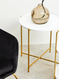 Orsina White Top Side Table, Contrasting Materials Of Side Tables By Couch, Versatile And Easy To Care Corner Table - thumbnail 4