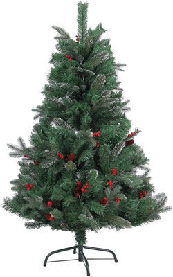 Shatchi 6Ft Red Pine Cones And Barriers Christmas Tree - image 1