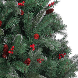 Shatchi 6Ft Red Pine Cones And Barriers Christmas Tree - thumbnail 3