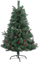 Shatchi 6Ft Red Pine Cones And Barriers Christmas Tree - thumbnail 1
