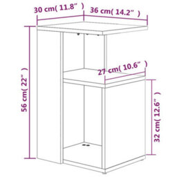 Vidaxl Side Table Grey Sonoma 36X30X56 Cm Engineered Wood - thumbnail 6