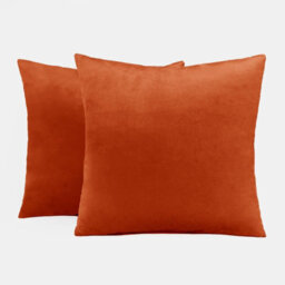 Ohs 2 X Matte Velvet Filled Cushion Covers Soft Zip, Rust - 45 X 45Cm - thumbnail 7
