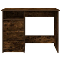 Berkfield Desk Smoked Oak 102X50X75 Cm Engineered Wood - thumbnail 4