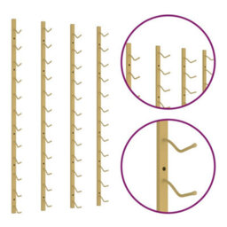 Berkfield Wall Mounted Wine Rack For 12 Bottles 2 Pcs Gold Iron - thumbnail 4