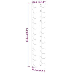 Berkfield Wall Mounted Wine Rack For 12 Bottles 2 Pcs Gold Iron - thumbnail 5