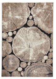 Beige/black Rug, 15mm Thickness Stain-Resistant Rug, Funky Modern Abstract Rug For Bedroom, & Dining Room-120Cm X 170Cm - thumbnail 1