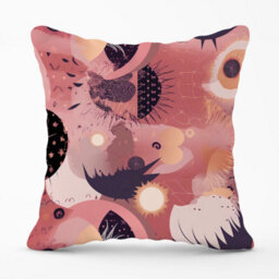 Warren Reed Designer Abstract Red Pink Pattern Outdoor Cushion 45Cm X 45Cm - thumbnail 1