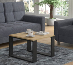 Arte Modern Luca Square Coffee Table In Oak Artisan 600mm - thumbnail 3