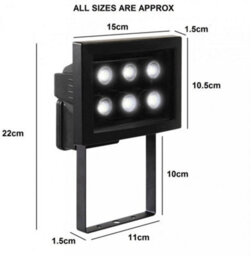 Ranex Xq-Lite 6 Led Black Flood Light Outdoor Garden Wall Security Lamp Xq1011 - thumbnail 3