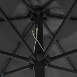Berkfield Parasol With Led Lights And Aluminium Pole 270 Cm Anthracite - thumbnail 5