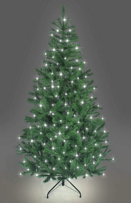 Shatchi 10Ft Prelit Green Alaskan Pine Christmas Tree Cool White Leds - image 1