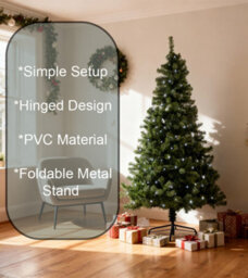 Shatchi 10Ft Prelit Green Alaskan Pine Christmas Tree Cool White Leds - thumbnail 6