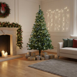 Shatchi 10Ft Prelit Green Alaskan Pine Christmas Tree Cool White Leds - thumbnail 3