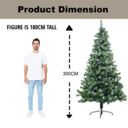 Shatchi 10Ft Prelit Green Alaskan Pine Christmas Tree Cool White Leds - thumbnail 5
