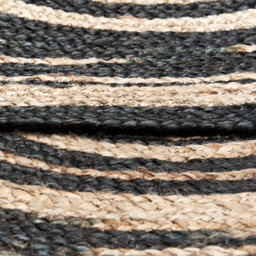 Beliani Nordic Weave Round Jute Rug 140 Cm Beige Black Braided Spiral - Boho Nordic Style - thumbnail 3