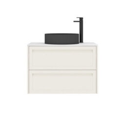 Royal Bathrooms Royal Bathroom Elmore 800mm Classic White Wall Mounted Countertop Bathroom Vanity Unit 2 Drawer With Art Round Basin - thumbnail 7
