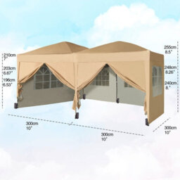 Mcc Direct 3X6 Pop Up Gazebo With Removable Sides Beige - thumbnail 8