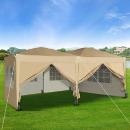 Mcc Direct 3X6 Pop Up Gazebo With Removable Sides Beige - thumbnail 2