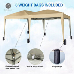 Mcc Direct 3X6 Pop Up Gazebo With Removable Sides Beige - thumbnail 6