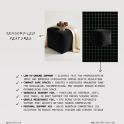 Kosi Atelier Kosiatelier Bean Bag Velvet Footstool Ottomona Cube Pouf Chair Pouffe, Polystyrene Beads Filled - Black, 55Cm X 55Cm X 55Cm - thumbnail 7